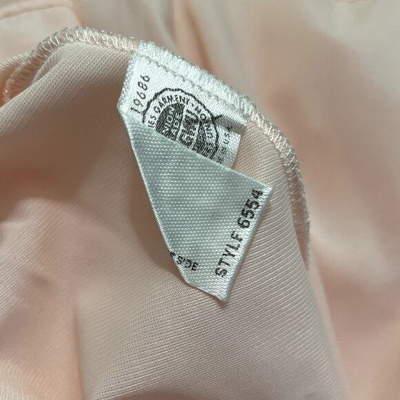 Vtg Blanche by Ralph Montenero Peach Nylon Full Length Gown Negligée Sheer Sz P - Picture 11 of 11